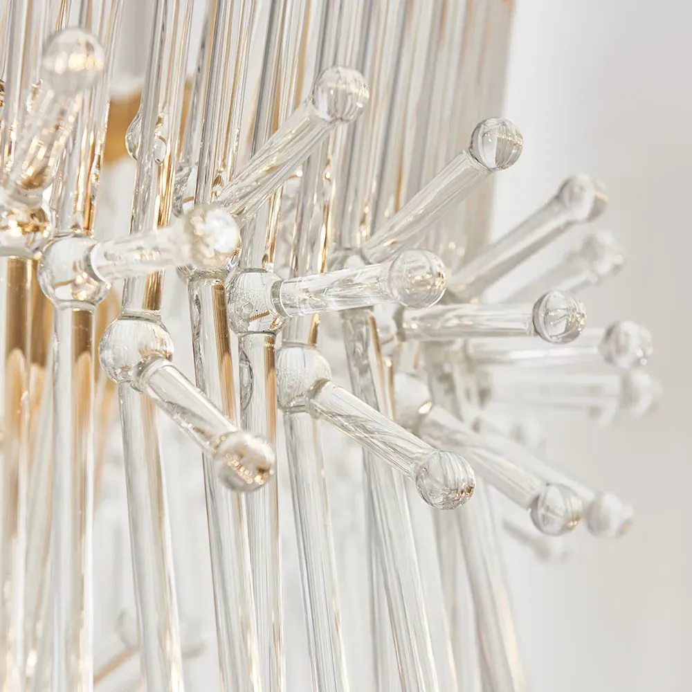 Florence 9 Light Pendant Ceiling Light - Clear, Gold Effect