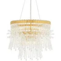 Florence 9 Light Pendant Ceiling Light - Clear, Gold Effect
