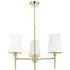 Florence Multi Arm 3 Light Pendant Ceiling Lamp - White, Brass