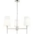 Florence Multi Arm 3 Light Pendant Ceiling Lamp - White, Nickel