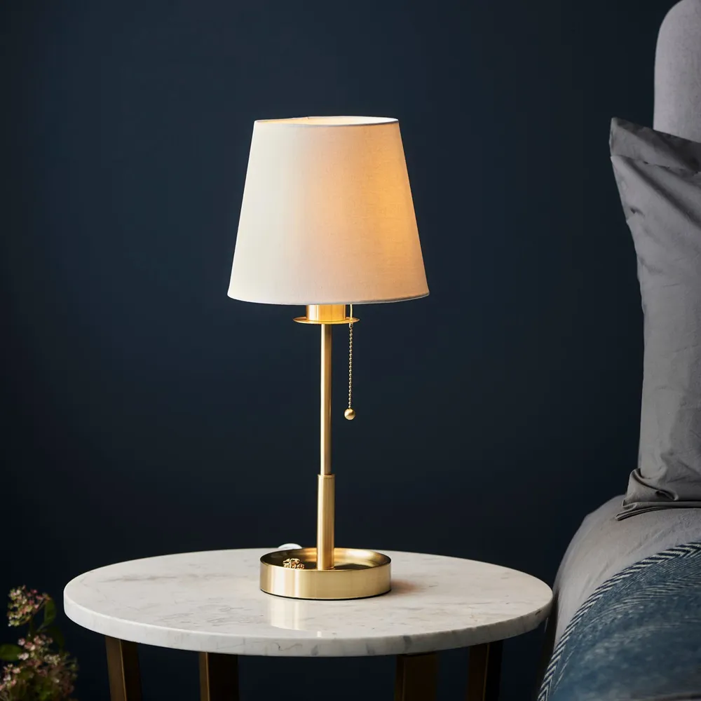 Florence Vintage Table Lamp - White, Brass