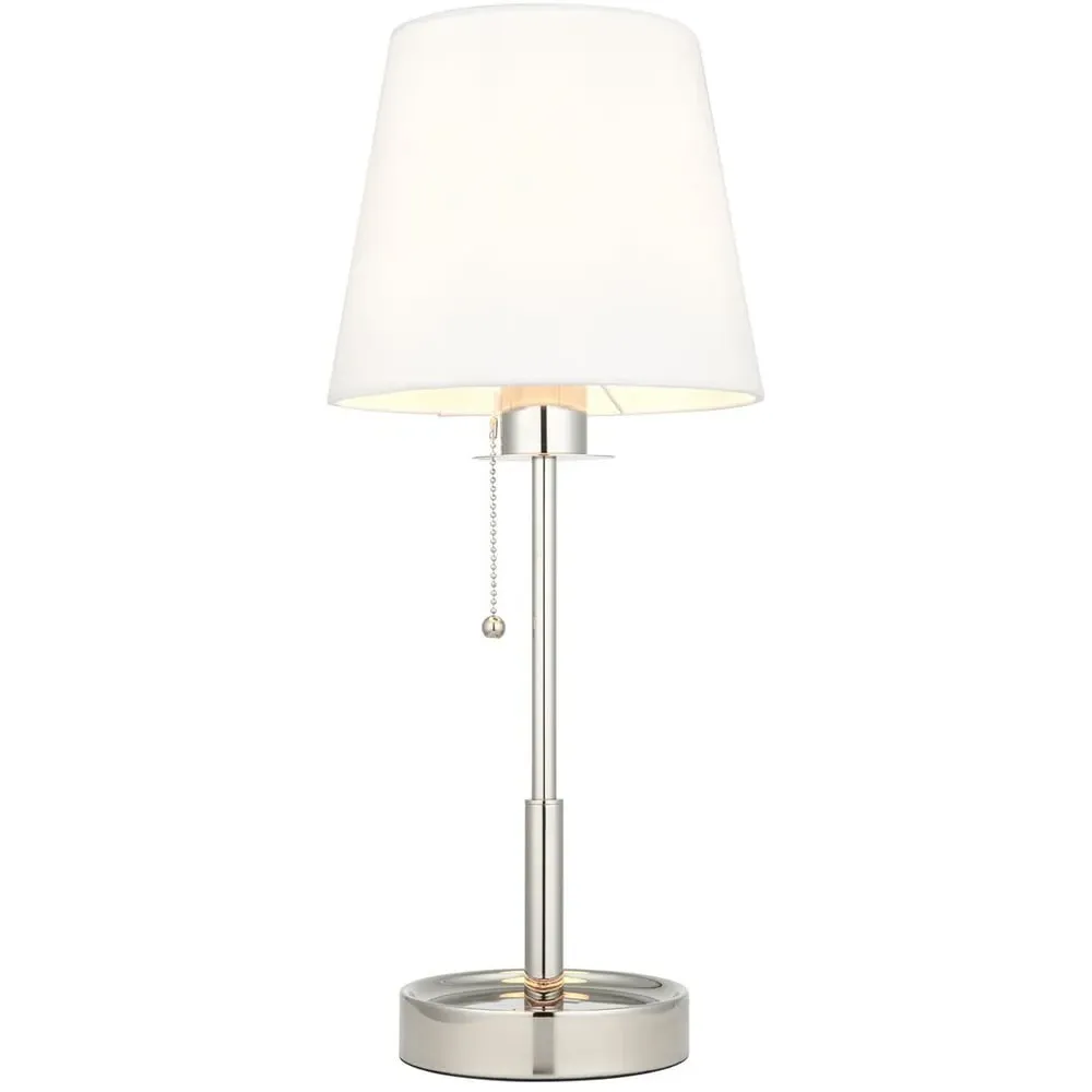 Florence Vintage Table Lamp - White, Nickel