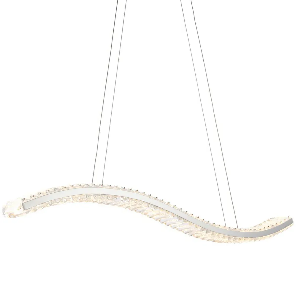 Foggia Crystal Pendant Ceiling Lamp - Silver, Chrome
