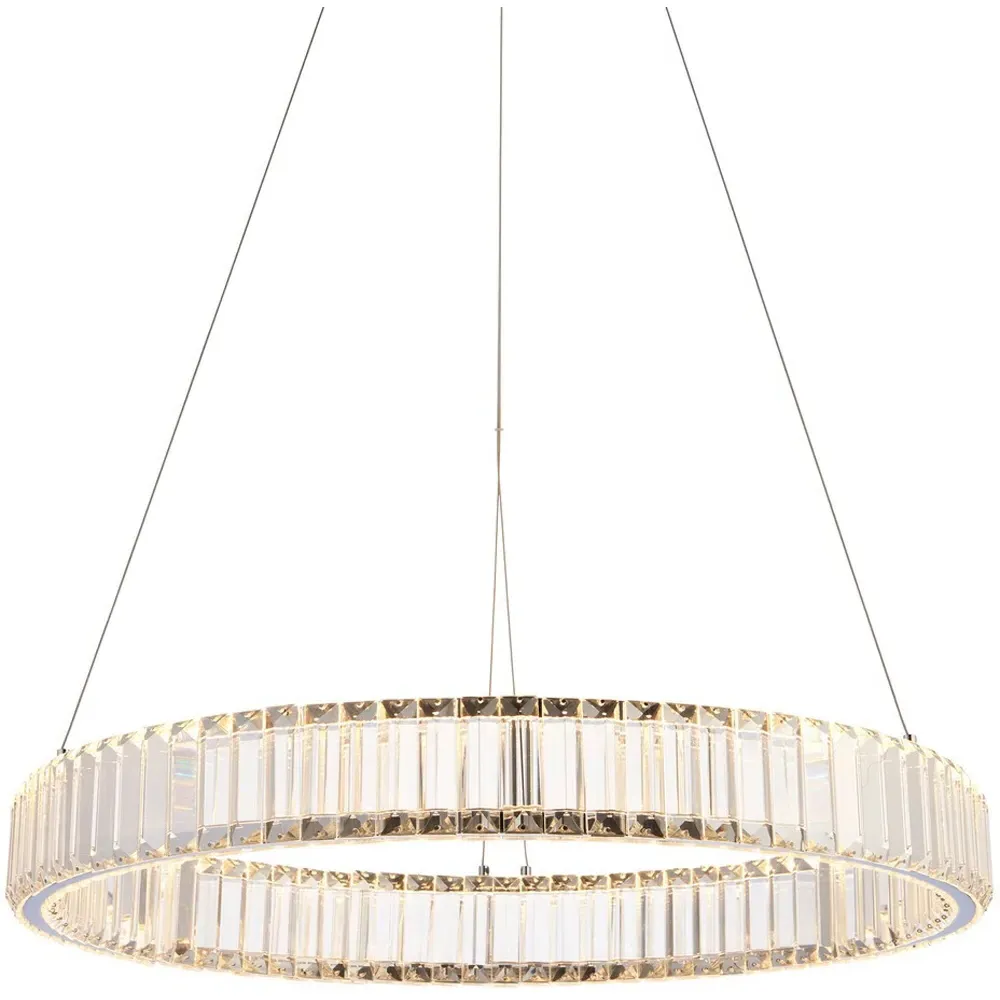 Foggia Crystal Pendant Ceiling Lamp - Silver, Chrome