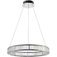 Foggia Crystal Pendant Ceiling Lamp - Silver, Chrome