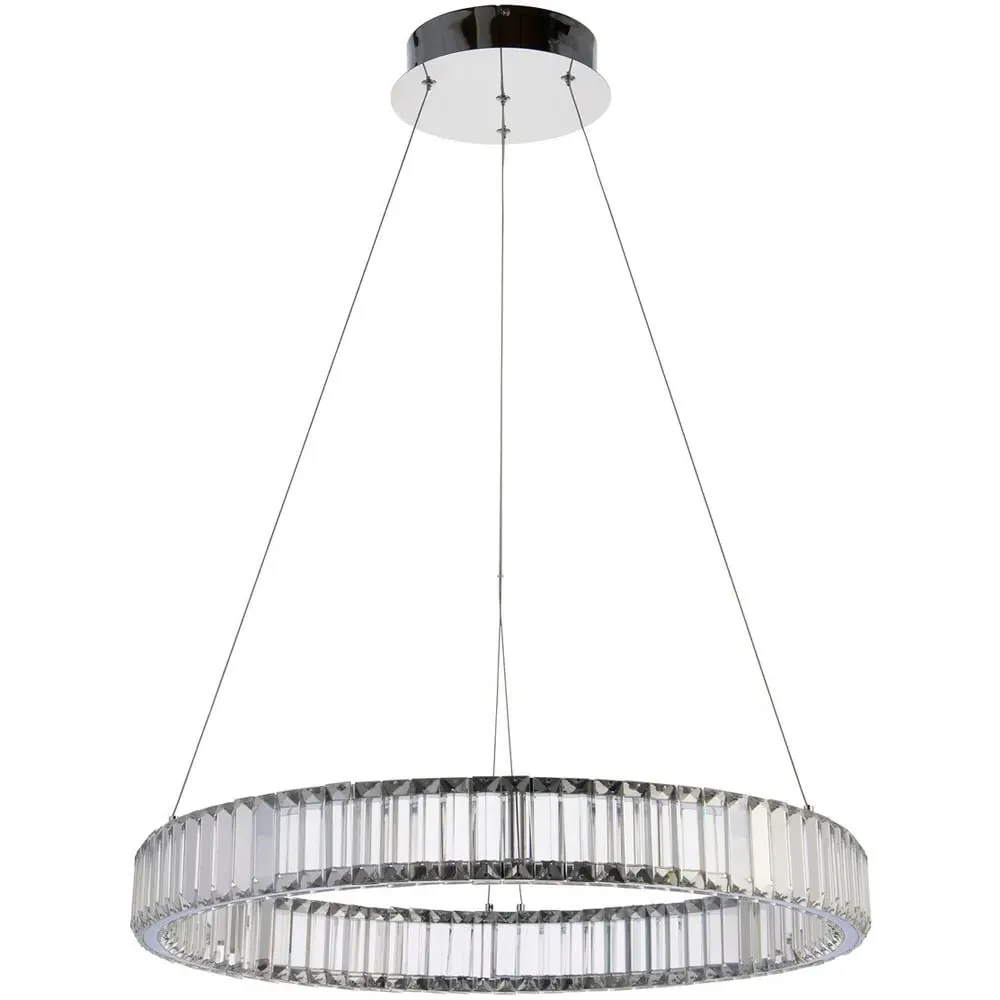 Foggia Crystal Pendant Ceiling Lamp - Silver, Chrome
