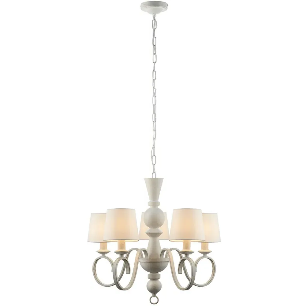Foligno Multi Arm Pendant Ceiling Light - White, Fabric image