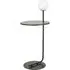 Frosinone Floor Lamp with Side Table - Black, Opal Glass