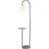 Frosinone Floor Lamp with Table - Black, Opal Glass