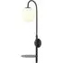 Frosinone Wall Lamp with Shelf - Black, Opal Glass