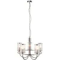 Genoa Ribbed Bubble Glass Multi Arm Pendant Ceiling Lamp - Grey