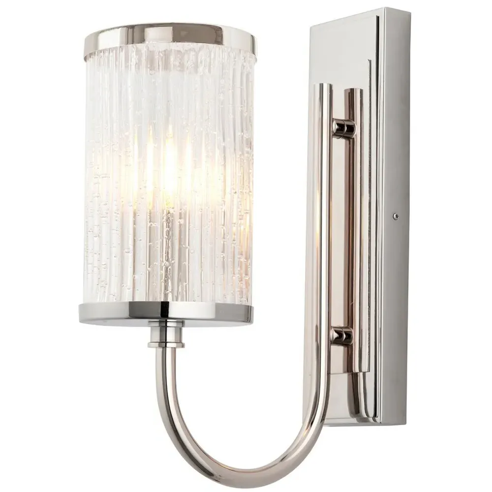 Genoa Ribbed Bubble Glass Wall Lamp - Grey