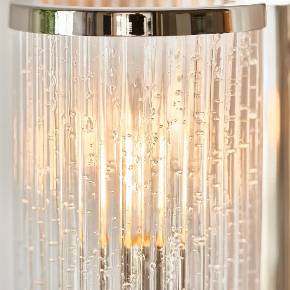 Genoa Ribbed Bubble Glass Wall Lamp - Grey