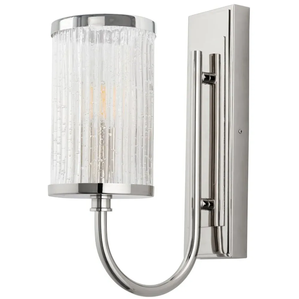 Genoa Ribbed Bubble Glass Wall Lamp - Grey image
