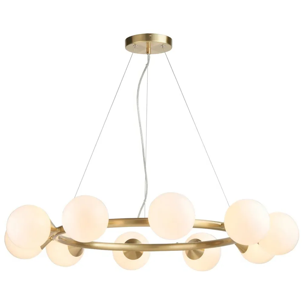 Grosseto 10 Light Ring Ceiling Light - White, Glass