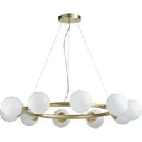 Grosseto 10 Light Ring Ceiling Light - White, Glass