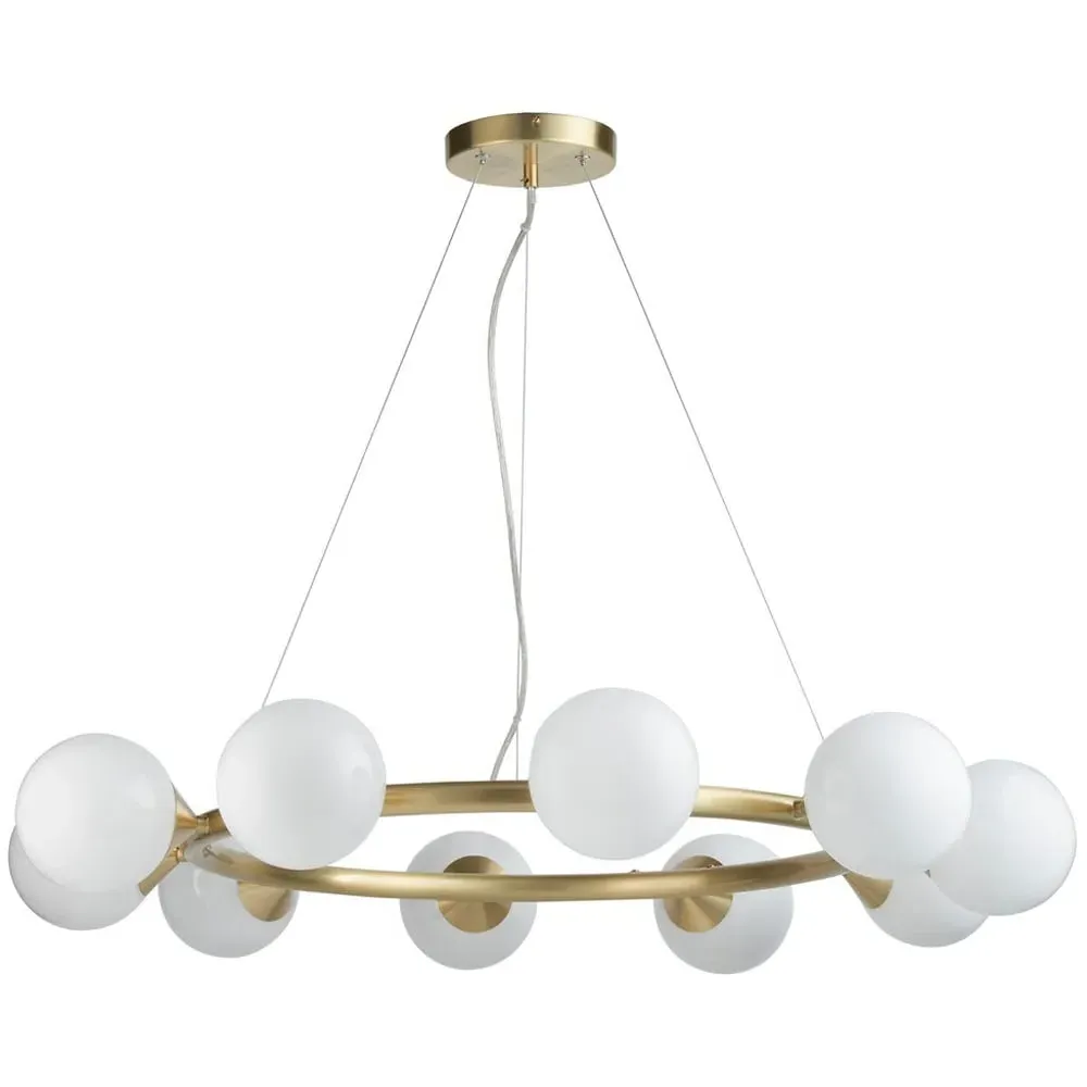 Grosseto 10 Light Ring Ceiling Light - White, Glass