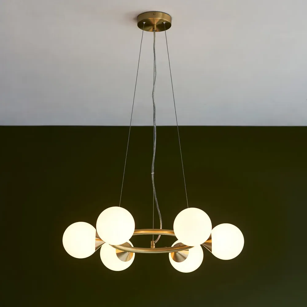 Grosseto 6 Light Ring Ceiling Light - White, Glass