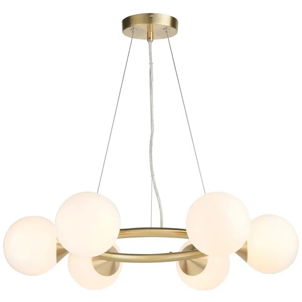 Grosseto 6 Light Ring Ceiling Light - White, Glass