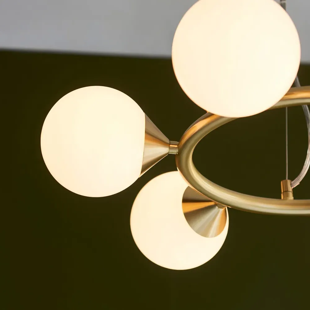 Grosseto 6 Light Ring Ceiling Light - White, Glass