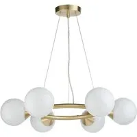 Grosseto 6 Light Ring Ceiling Light - White, Glass