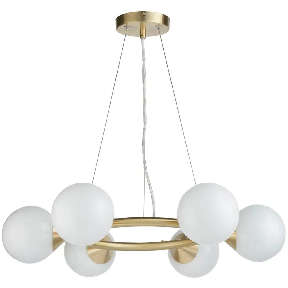 Grosseto 6 Light Ring Ceiling Light - White, Glass