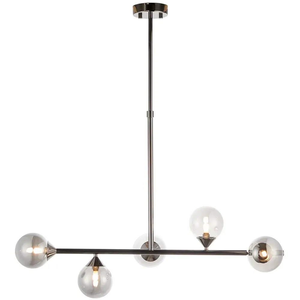 Grosseto Bar Ceiling Light - Black Chrome, Smoked Mirror Glass