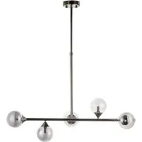 Grosseto Bar Ceiling Light - Black Chrome, Smoked Mirror Glass