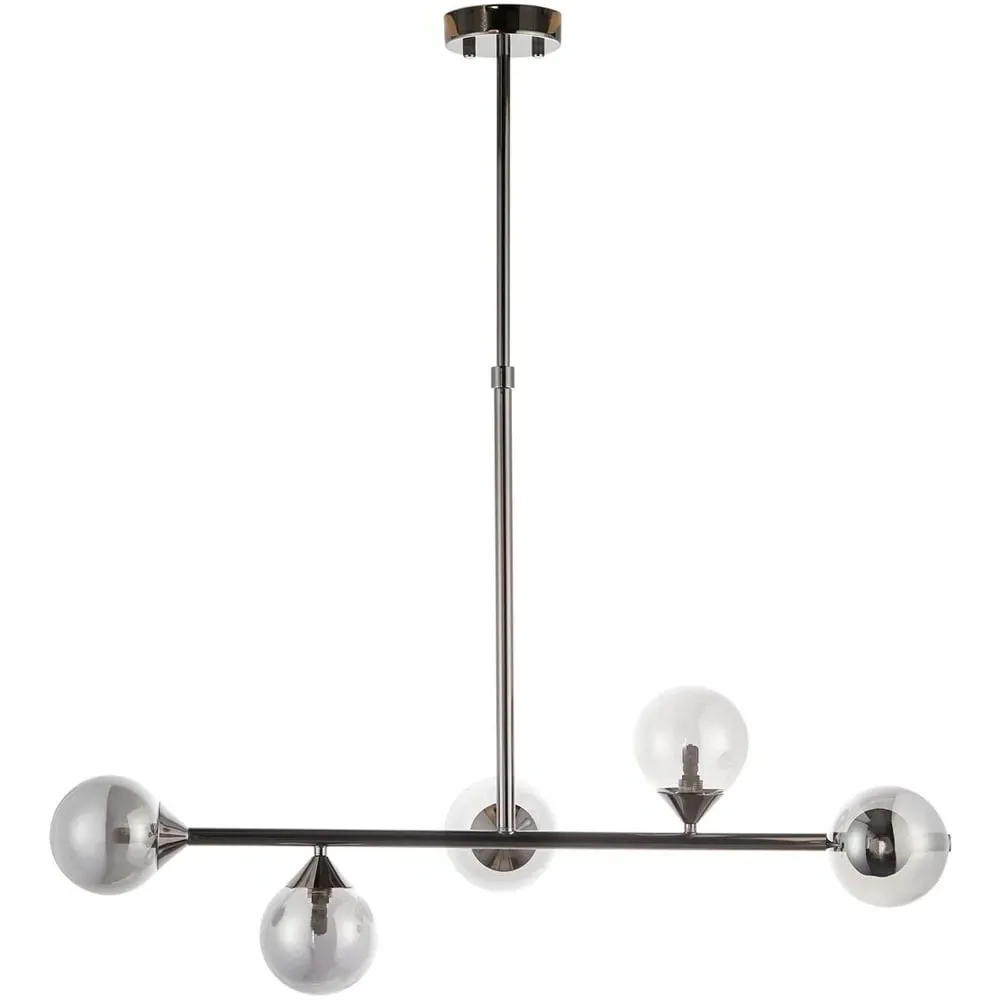 Grosseto Bar Ceiling Light - Black Chrome, Smoked Mirror Glass image
