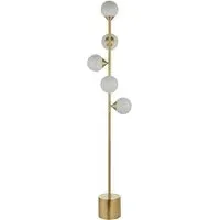 Grosseto Multi Arm Floor Lamp - Satin Brass, Glass