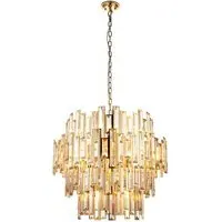 Latina 15-Light Pendant Ceiling Lamp - Gold, Crystal