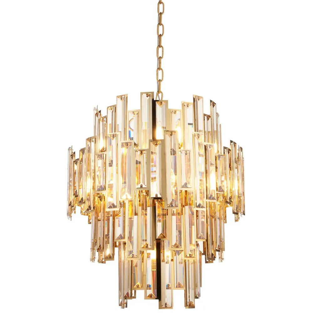 Latina Crystal Pendant Light - Gold