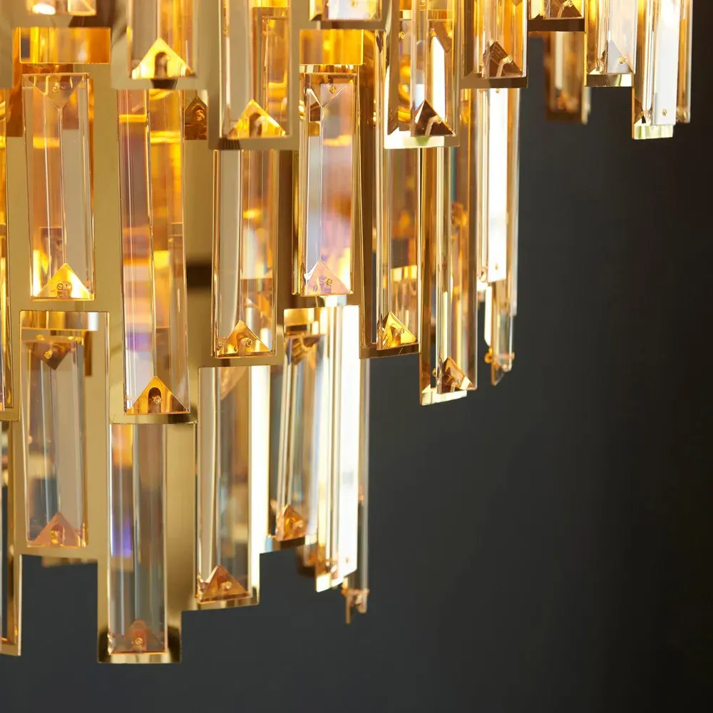 Latina Crystal Pendant Light - Gold