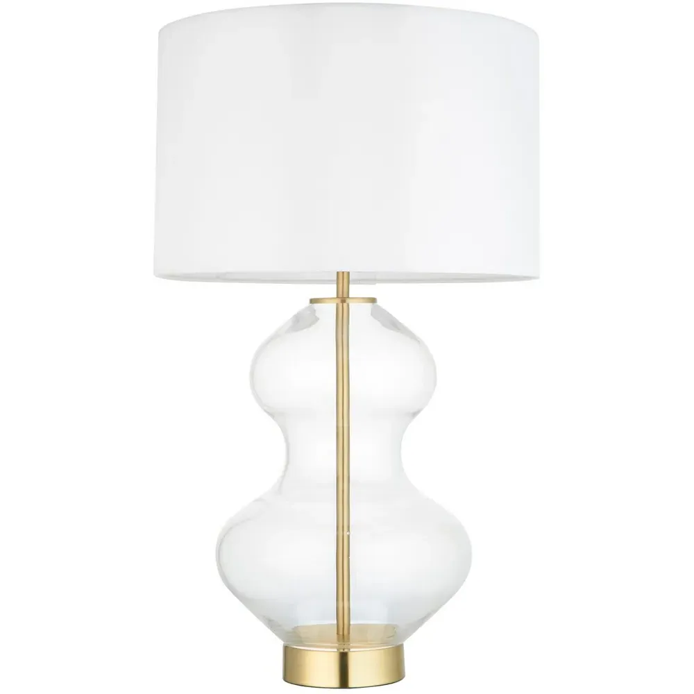 Lecce Curvy Table Lamp - Nickel, Glass