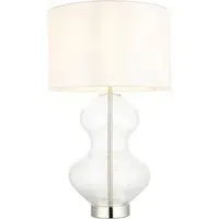 Lecce Curvy Table Lamp - Nickel, Glass