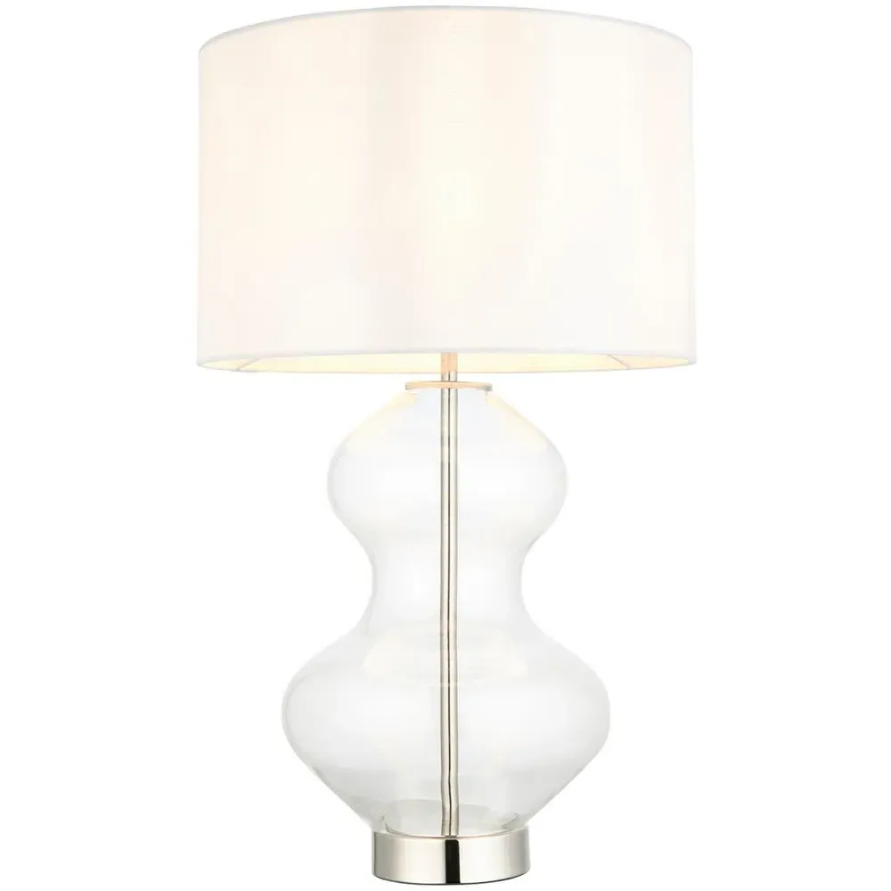 Lecce Curvy Table Lamp - Nickel, Glass image