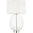 Lecce Glass Table Lamp - White, Fabric