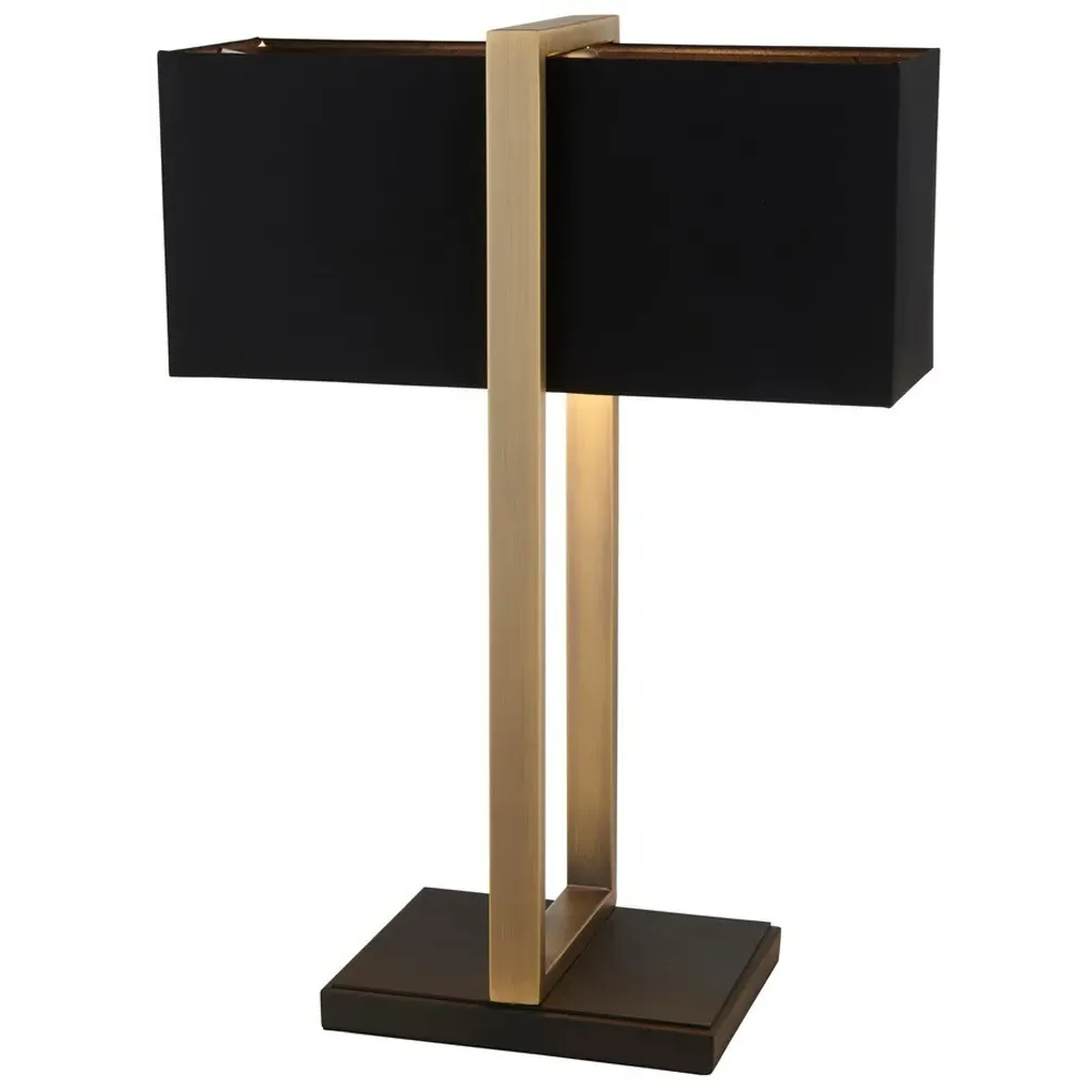 Livigno Table Lamp - Brown, Matt Black