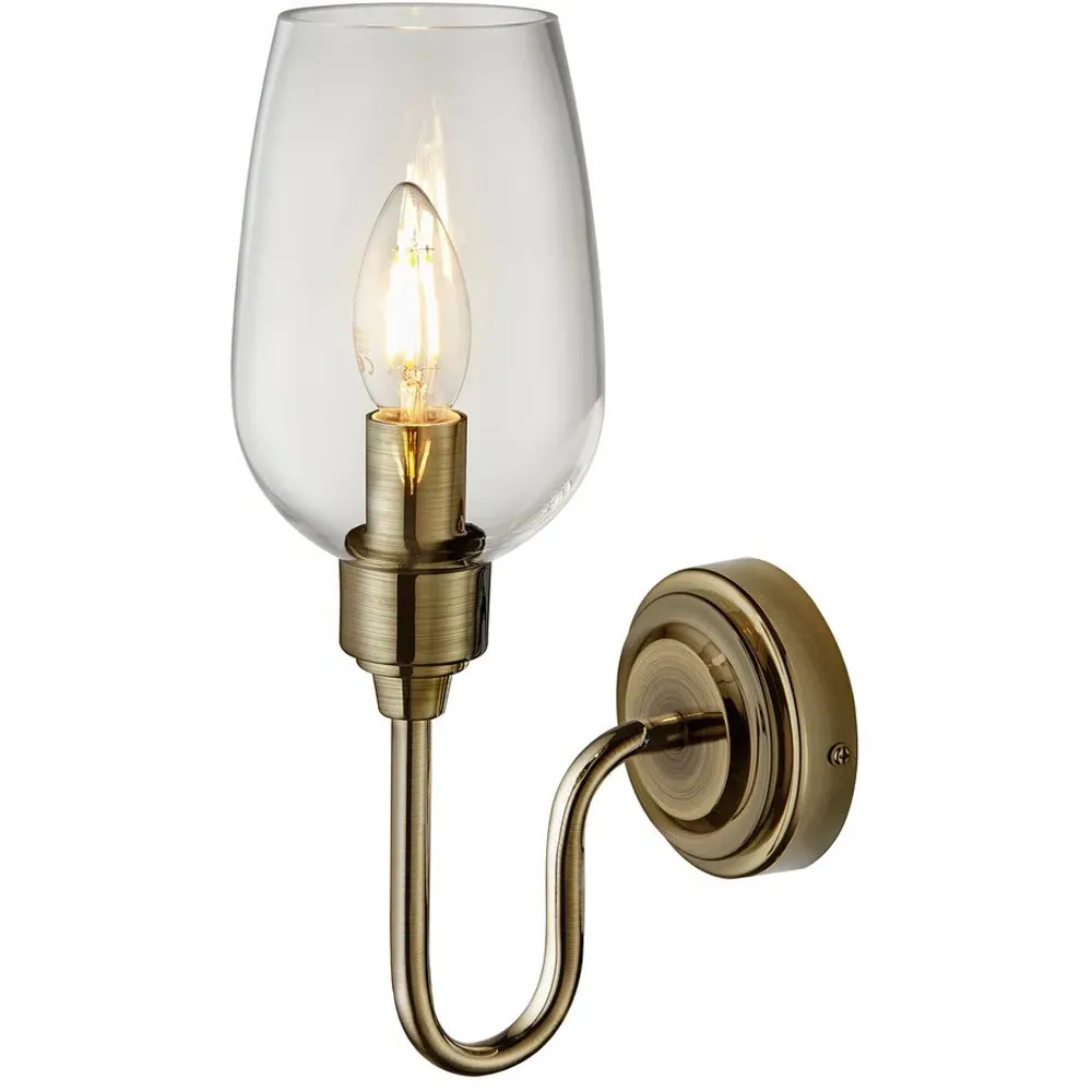 Livorno Batten Wall Light - Brown, Glass