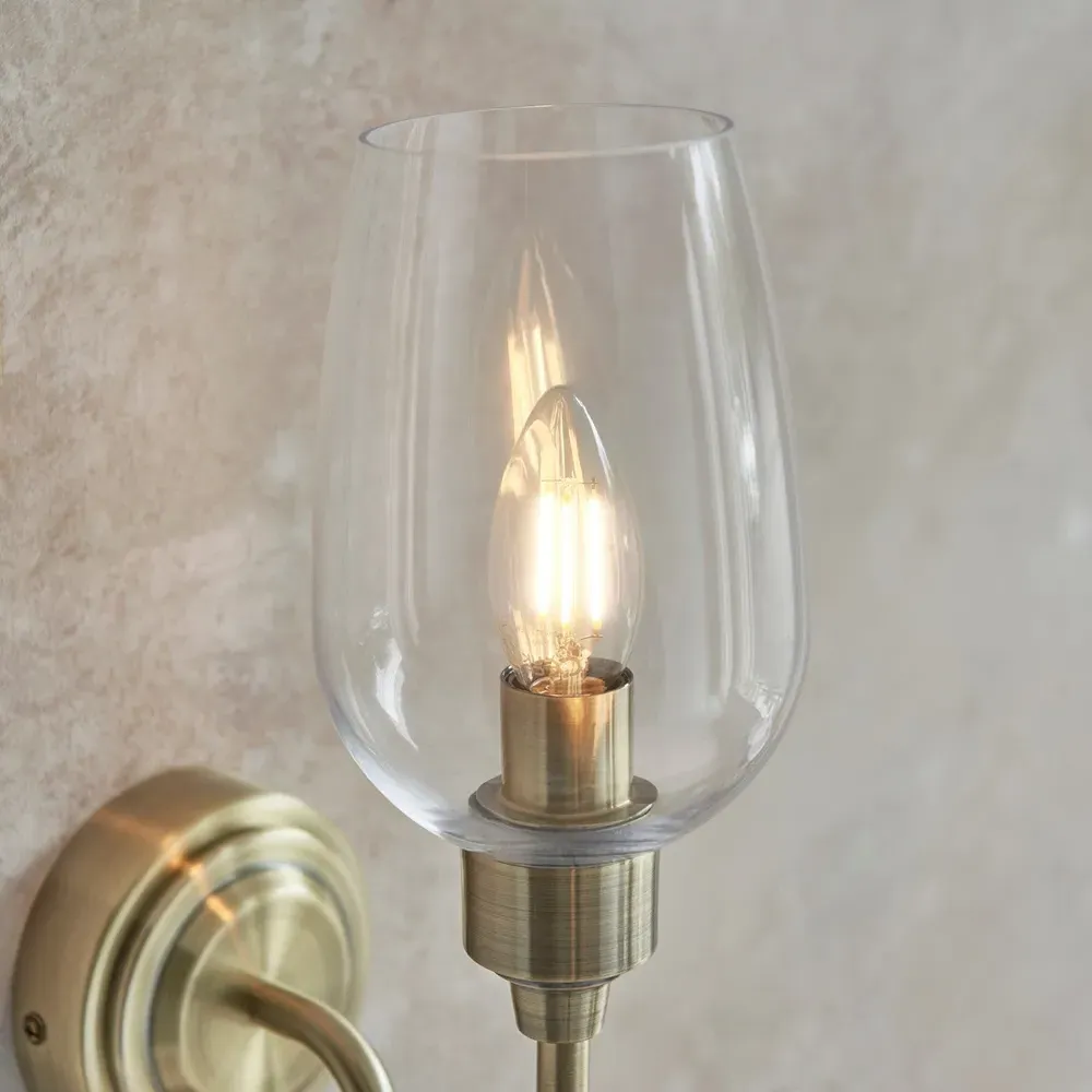 Livorno Batten Wall Light - Brown, Glass
