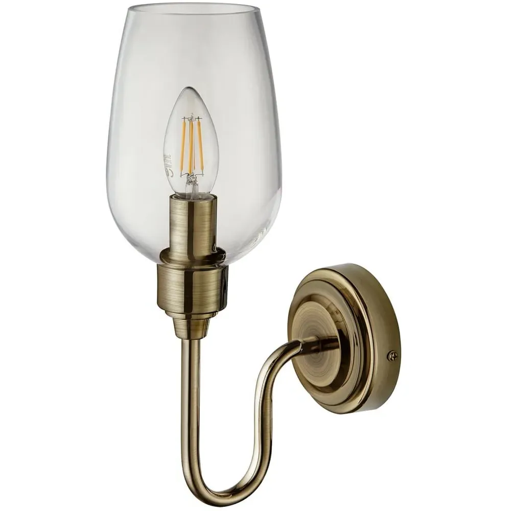 Livorno Batten Wall Light - Brown, Glass image
