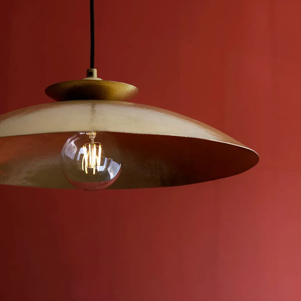 Livorno Dome Pendant Ceiling Light - Brown, Hammered Brass