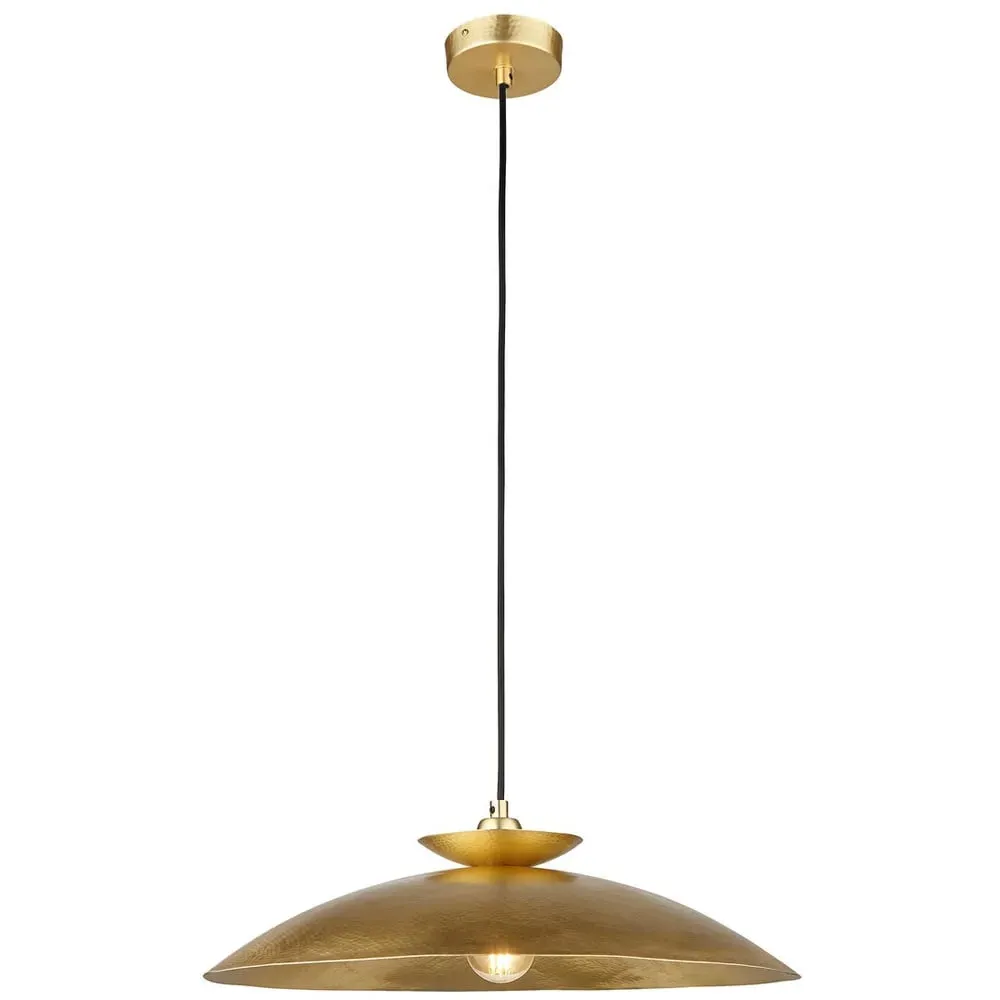 Livorno Dome Pendant Ceiling Light - Brown, Hammered Brass