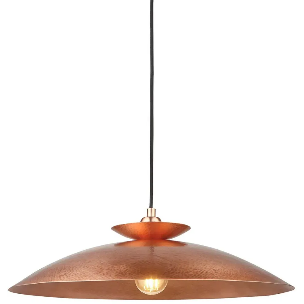 Livorno Dome Pendant Ceiling Light - Brown, Hammered Copper