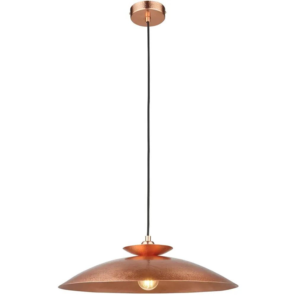 Livorno Dome Pendant Ceiling Light - Brown, Hammered Copper