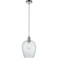 Livorno Dome Pendant Ceiling Light - Grey, Hammered Glass