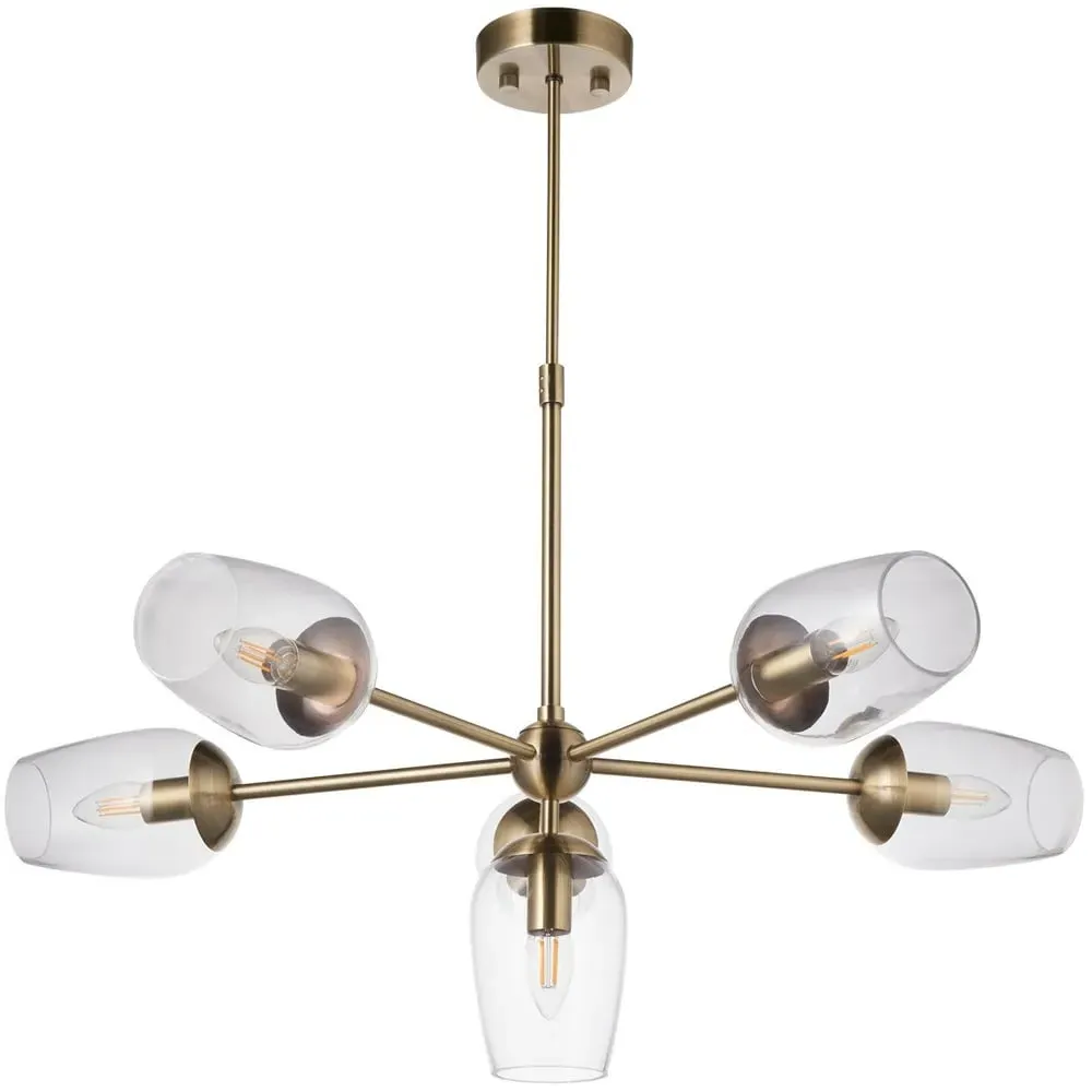Livorno Multi Arm Pendant Ceiling Light - Brown, Glass image