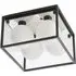 Matera Semi Flush 4 Light Ceiling Light - Black, Opal Glass