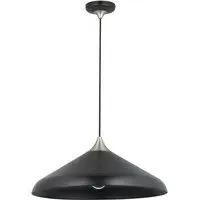 Milan Single Pendant Ceiling Lamp - Black, Nickel Plate