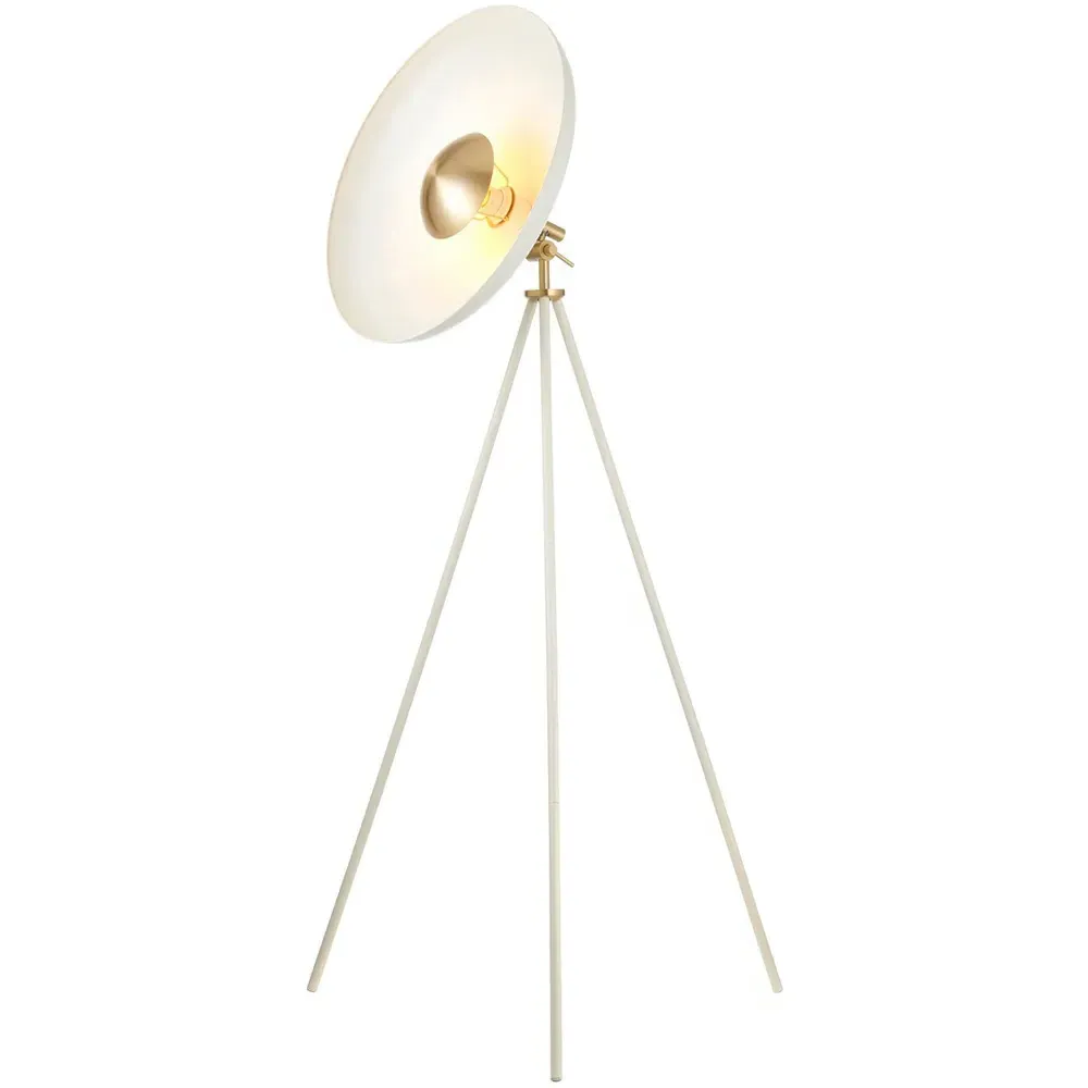 Milan Tripod Floor Lamp - White, Brushed Brass
